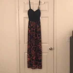 Navy and Pink Maxi Dress